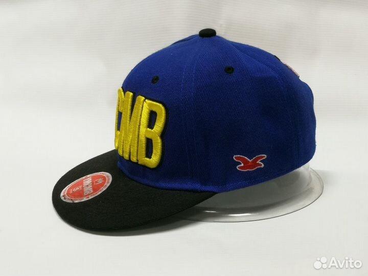 Бейсболка прямой козырек, синего цвета