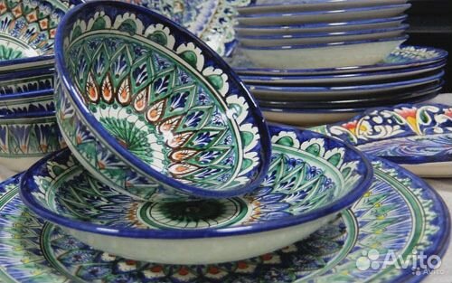 Узбекская Посуда керамика Ляган,чайник пиала