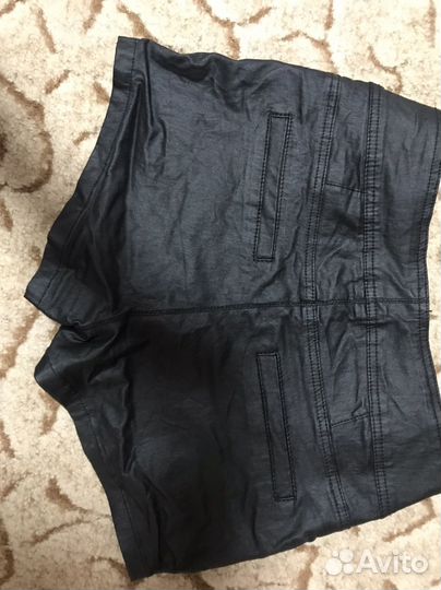 Шорты женские кожаные 46