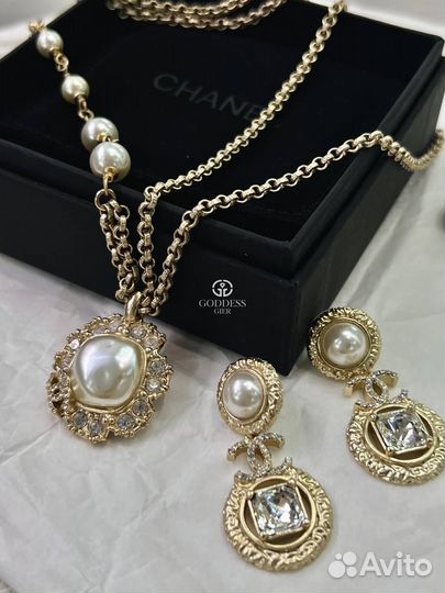 Колье и серьги Chanel качество lux