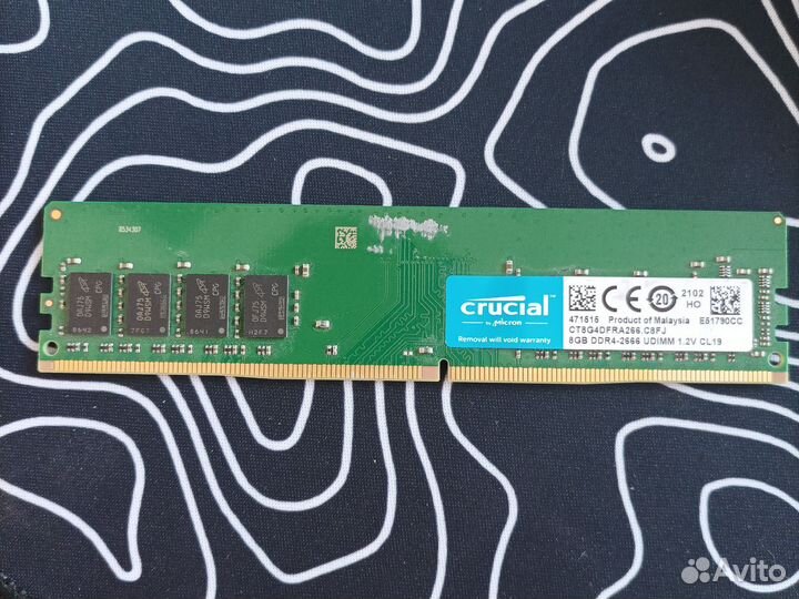 Оперативная память ddr4 8gb crucial 2666