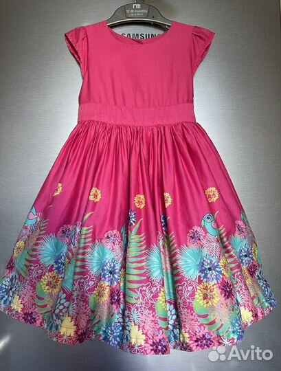 Б/у нарядное платье / тропики mothercare, 98