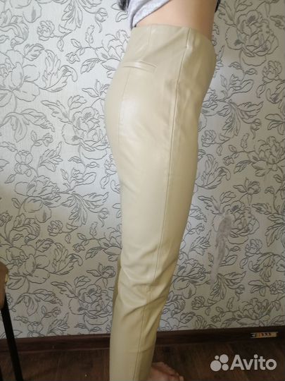 Брюки из натуральной кожи mango