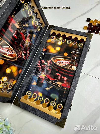 Нарды ручной работы со стеклом 