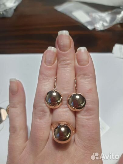 Серебряные серьги, кольцо, подвеска. новые