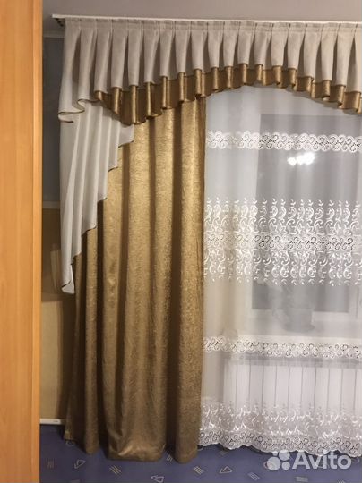 Шторы с ламбрикеном бу