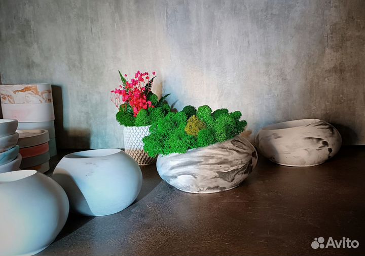 Гипсовые плошки,подсвечники, подносы