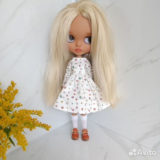 Одежда для кукол Блайз/Blythe (платье + гольфики)