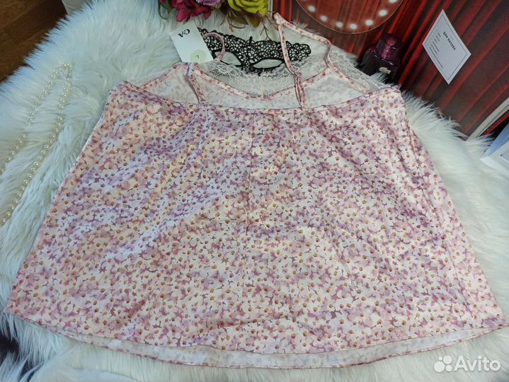 C&A Атласно кружевная маечка Размеры: XL-52