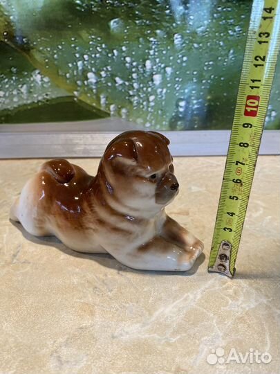 Фарфоровая статуэтка собака лфз