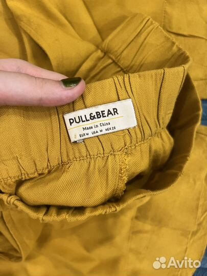 Брюки кюлоты желтые Pull and Bear