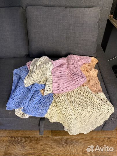 Плед-одеяло вязаный ручная работа