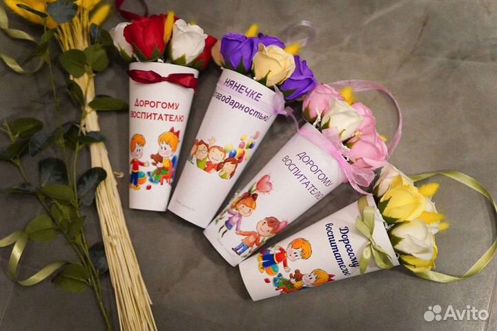 Букеты из мыльных (пенных) роз