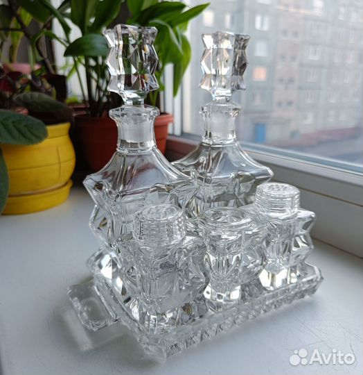 Набор для специй на подставке Чешское стекло