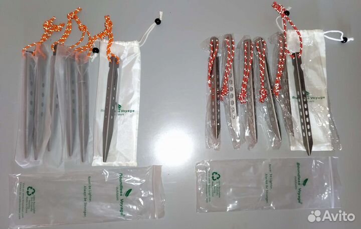 Титановые колышки 6шт для палатки - 2 вида