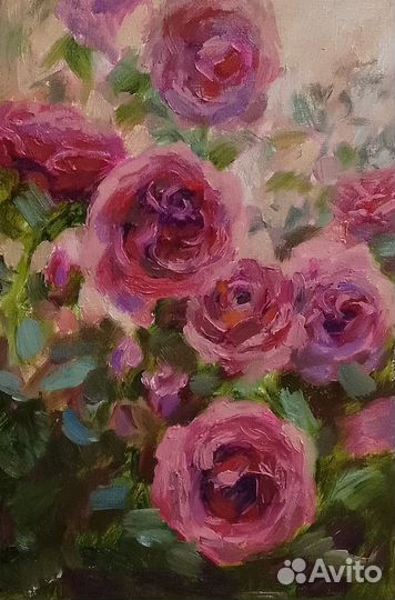 Картина маслом на холсте цветы, розы