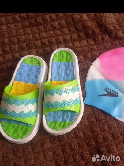 Набор для бассейна. Шлепки, шапочка, плавки