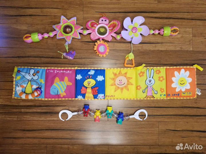 Погремушки, коврик, авто-зеркало, мобиль и др