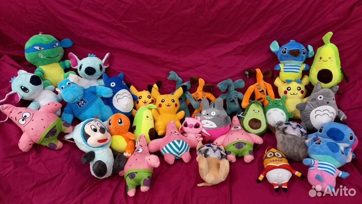 Игрушки Тоторо Патрик Стич Сиреноголовый Пикачу