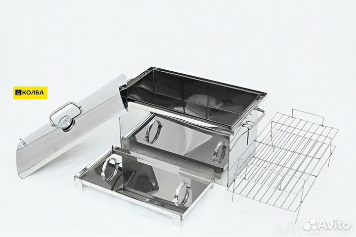 Коптильня нержавейка Х/К + Г/К Дымогенератор Шкаф