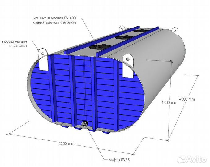 Емкость для перевозки кас 10 куб.м