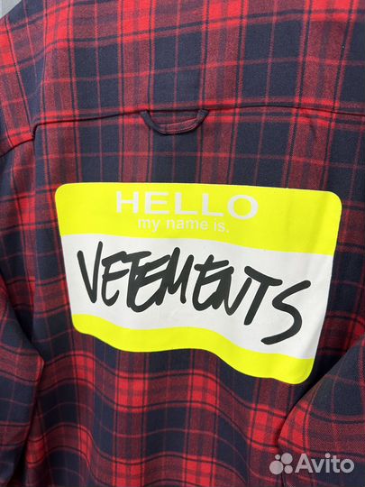 Рубашка vetements hello my name (оверсайз)