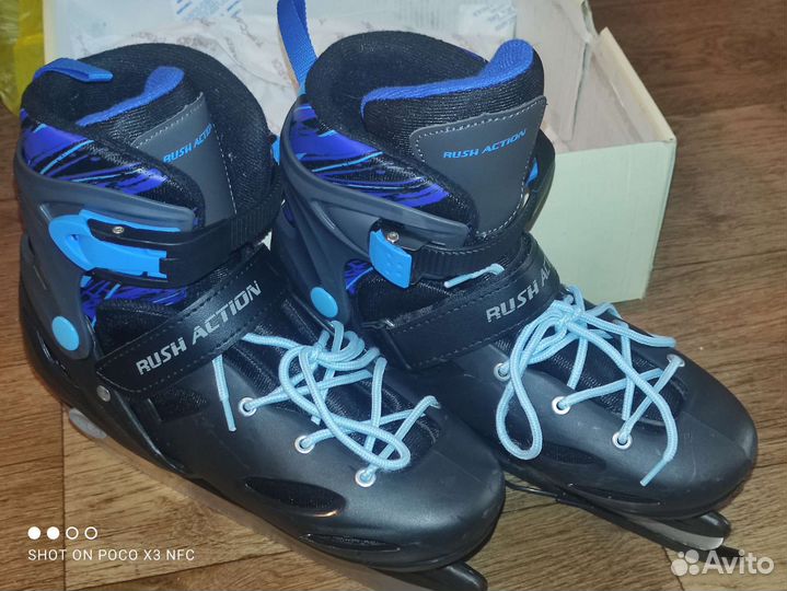 Коньки раздвижные детские Rush Action р.34-37
