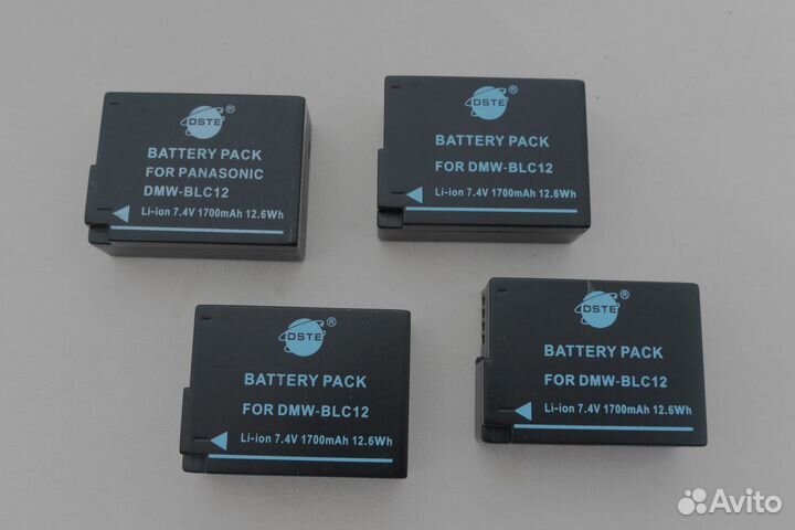 4 Батареи DMW-BLC12 1700mAh для Panasonic