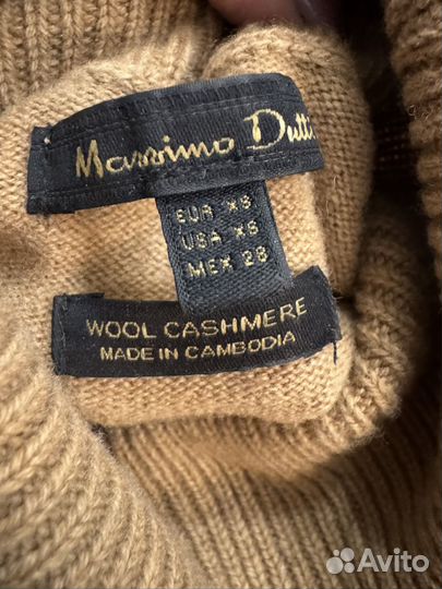 Massimo dutti водолазка шерсть кашемир нюанс xs