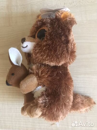 Мягкая игрушка Кенгуру с кенгуренком ABtoys, 15 см