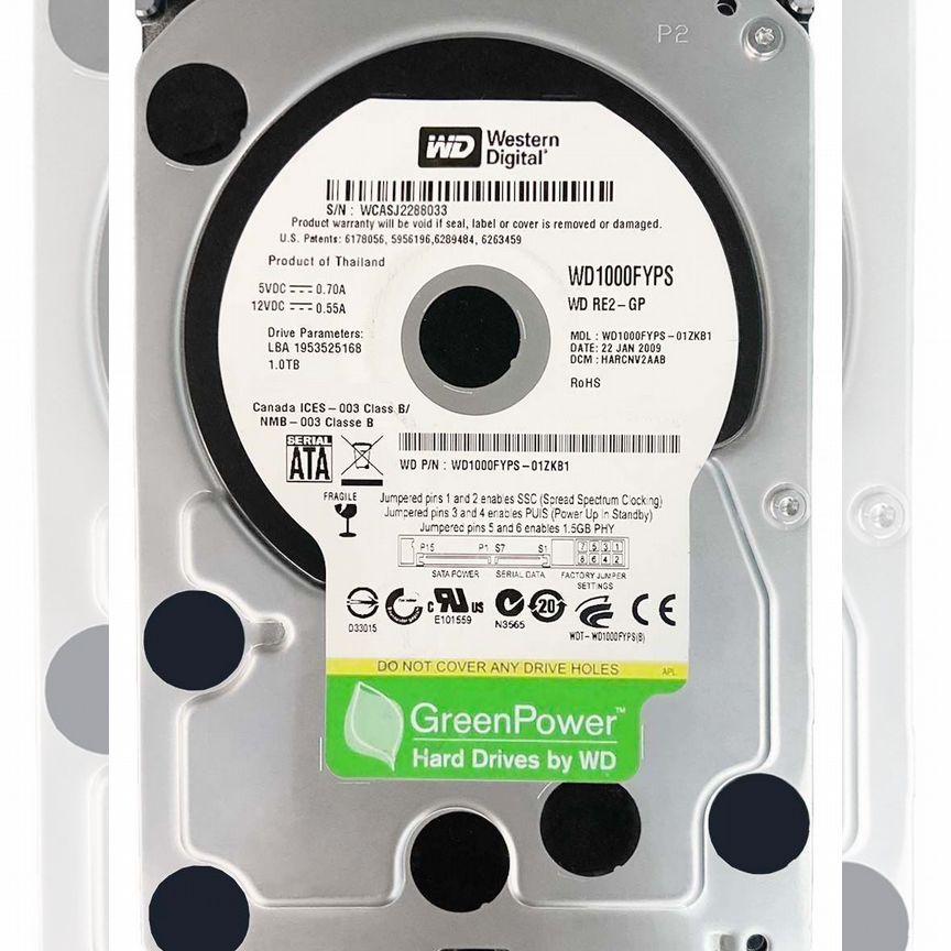 [WD1000FYPS] Жесткий Диск Western Digital 1tb Sata2 Wd1000fyps