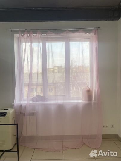2 шторы- тюль розовые