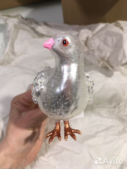 Птичка голубь стекло игрушка