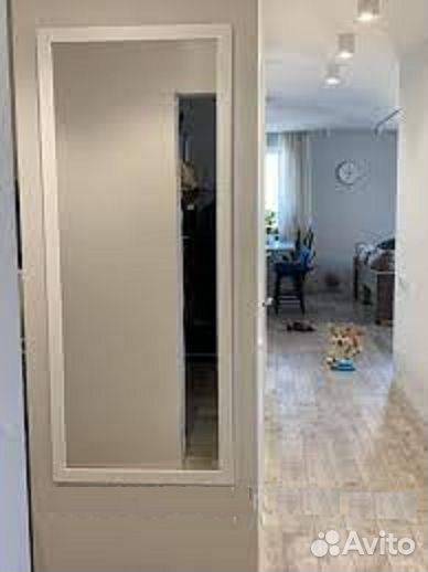 Зеркало белое массив сосны 52х140 см