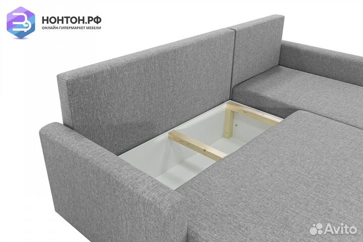 Диван угловой еврокнижка Челси 2 светло-серый