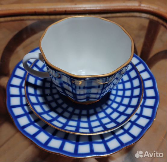 Чашка лфз с двумя блюдцами. Кофейное трио