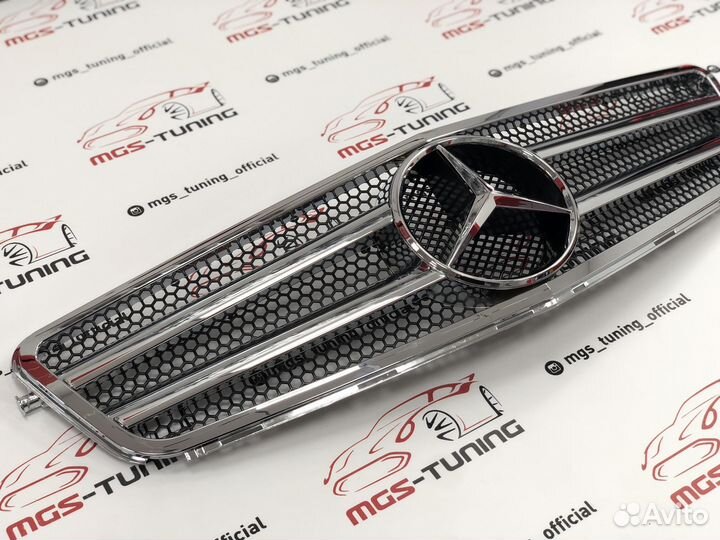 Решетка Mercedes C-class w204 полностью хром