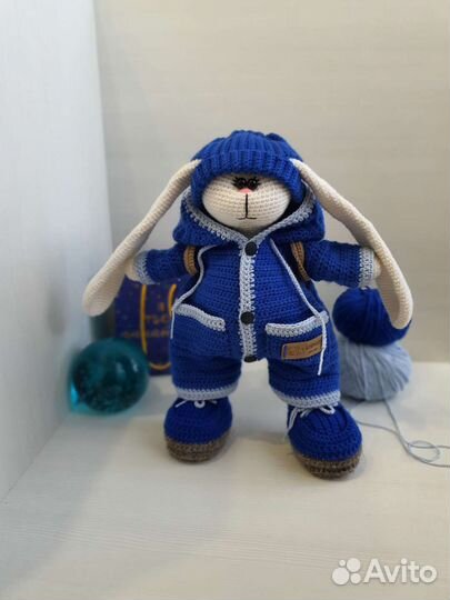 Заяц тильда, вязаные игрушки ручной работы