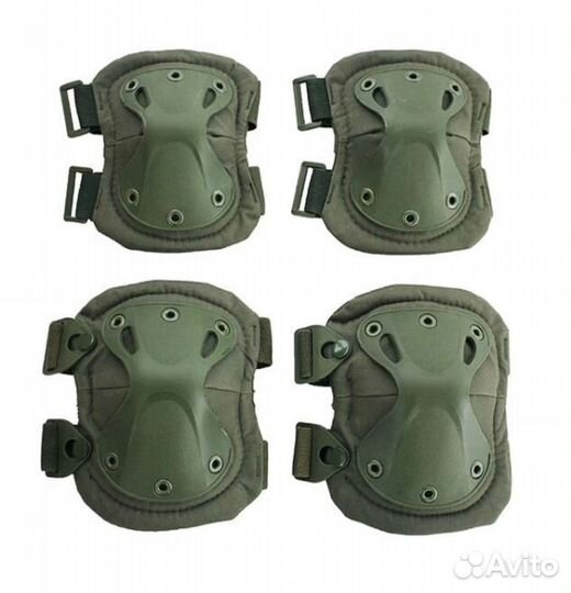 Наколенники и налокотники военные комплект зеленые