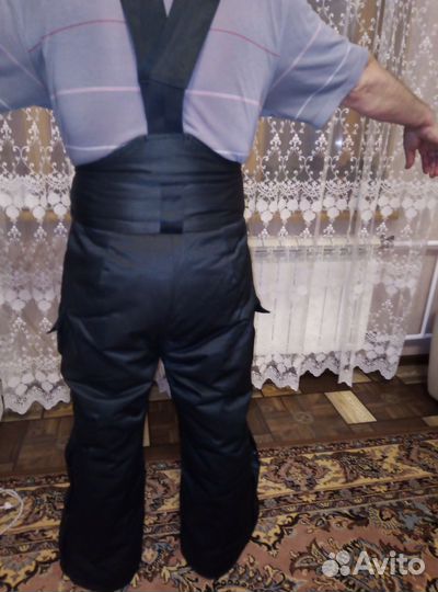 Тёплые зимние штаны на лямках