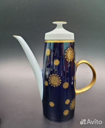 По предметно кофейный сервиз кобальт Lichte Гдр