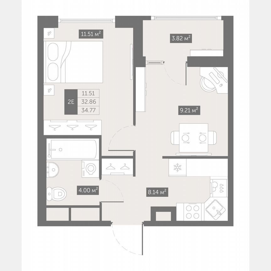 1-к. квартира, 34,8 м², 9/10 эт.