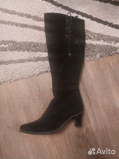 Сапоги зимние замшевые Janita жен 37 чёрные мех