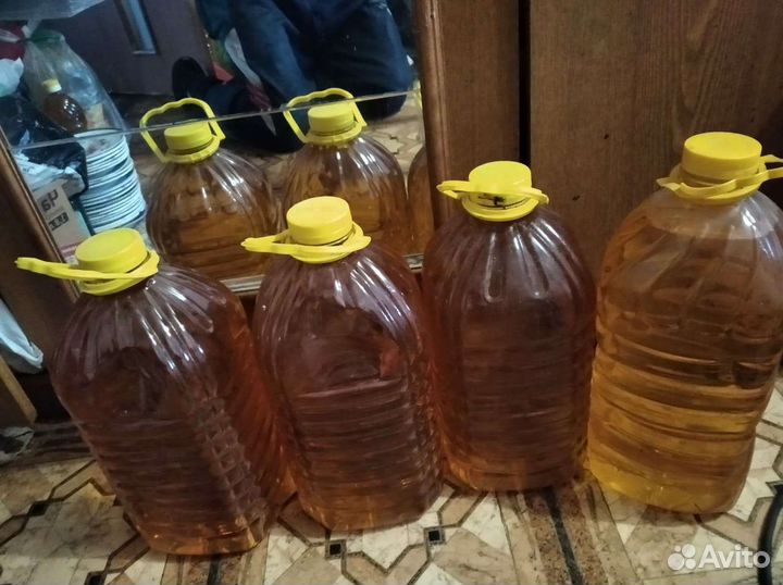 Масло подсолнечное нерафинированное, бутыли по 5 л