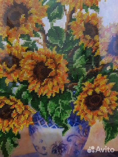 Картина из бисера Подсолнухи