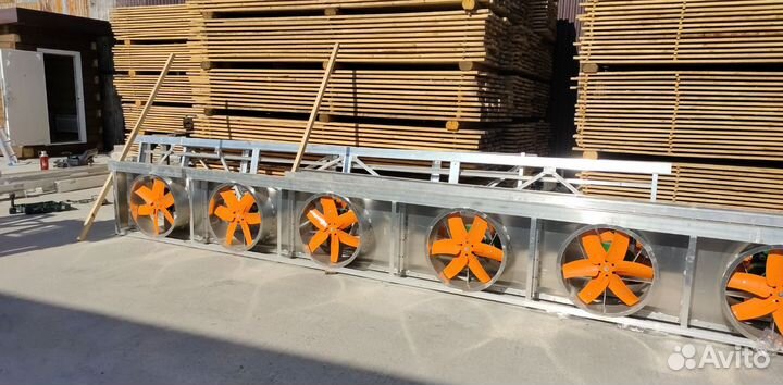 Сушильные камеры древесины - осевые вентиляторы