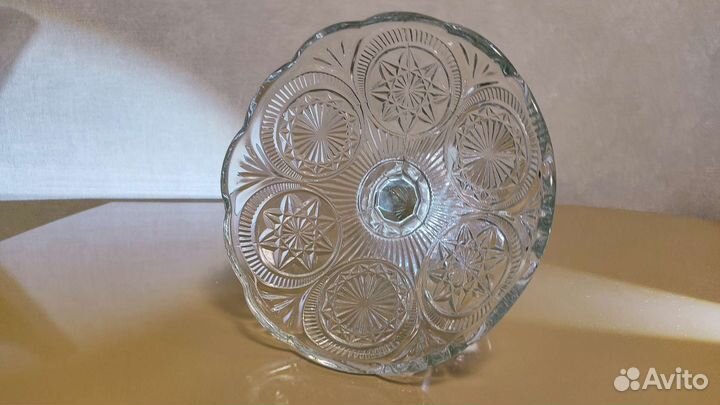 Ваза фруктовница цветное стекло СССР