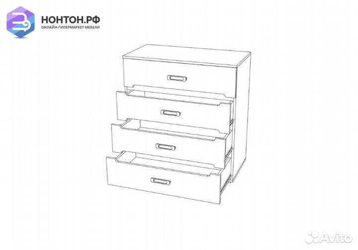 Комод Ким белый глянец / cонома