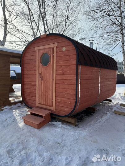 Баня бочка квадро 3,5х2,2 в наличии