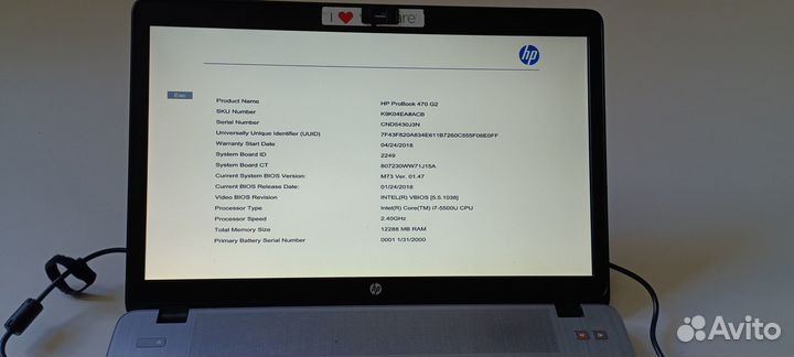 Ноутбук hp probook 470 G2 i7/12Gb/250ssd 17